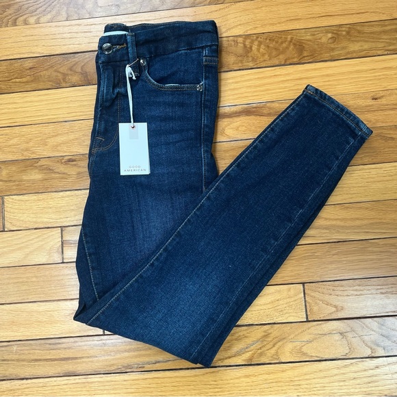 NWT Good American Good Waist Chewed Pocket Jeans 2/26 - Picture 3 of 12